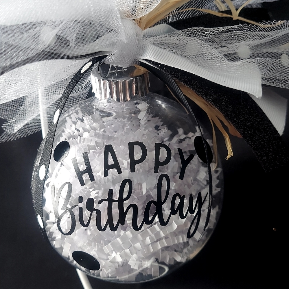 🆕 Happy Birthday, Gift Bulb on a Decorative Stand, New Handmade